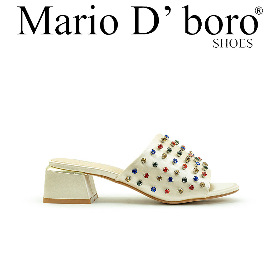 Mario D' boro Women's Heeled Sandals LY 29502 - Soft Gold / Soft Silver C89