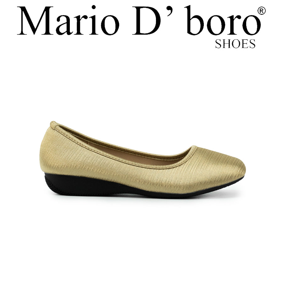Mario D' boro LZ 27225 C102 Women's Classic Comfort Ballet Flats - Black / Gold