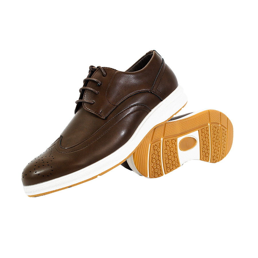 Mario D' Boro Men's Formal Oxford MX 24159 Brown/Dark Brown C62