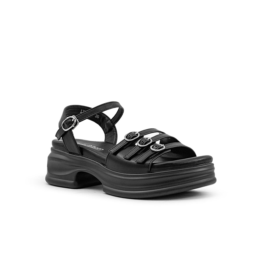 Mario D' boro Women's Heeled Sandals LY 28207 - Black / Off White C89