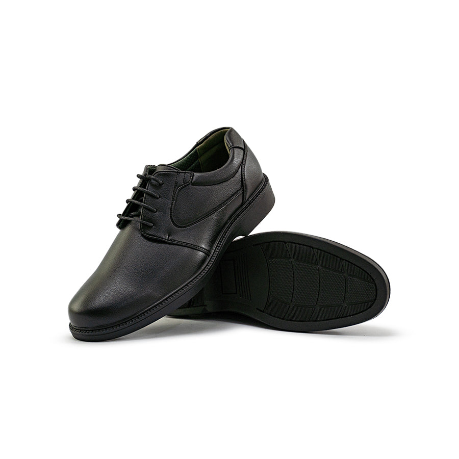 Mario D' boro Men's Formal MZ 27214 C95 Black leather dress shoe with lace-up closure and low heel. Suitable for formal occasions.