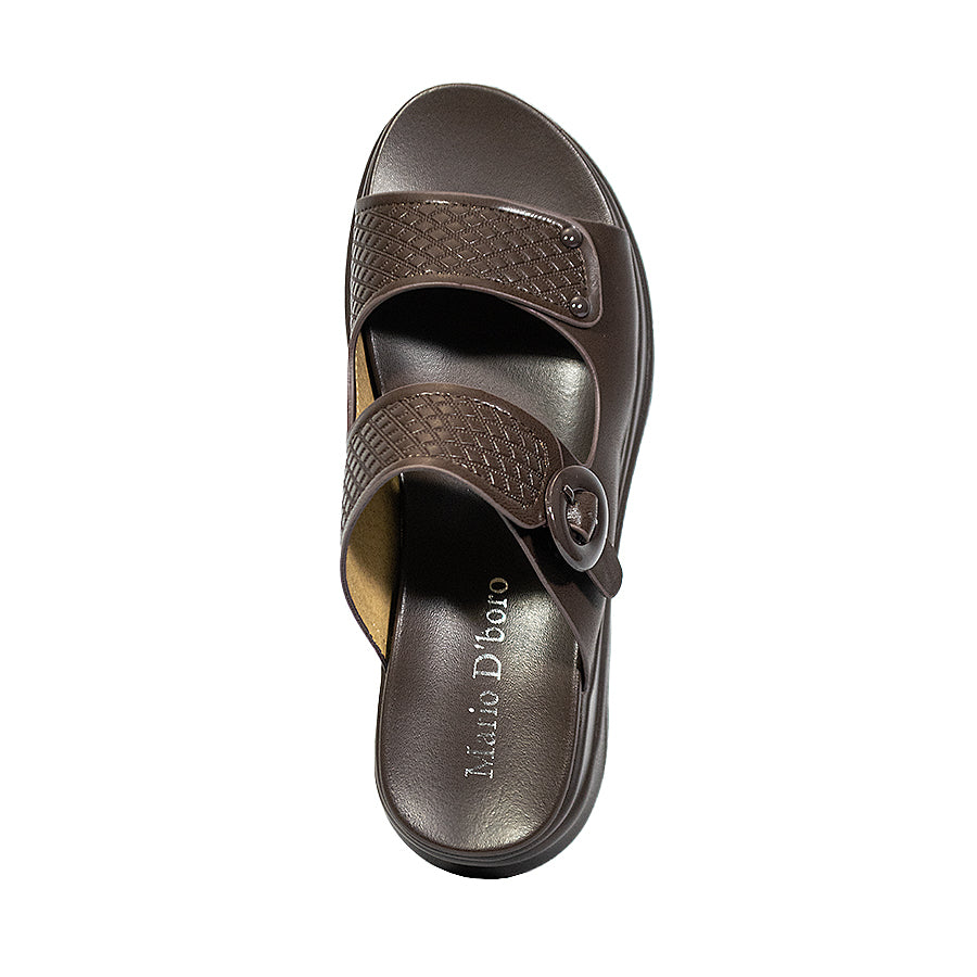 Mario D' Boro Women's Flat Sandals LY 27144 Bone/VDark Brown C65