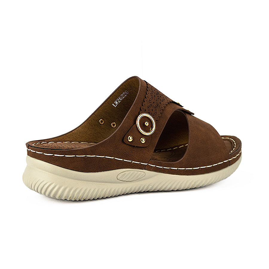 Mario D' Boro Women's Flat Sandals Lw 26226 Dark Brown/Olive Green C46