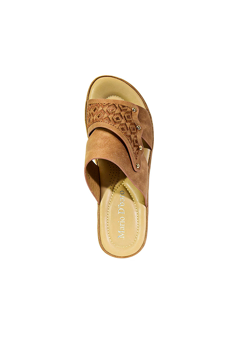 Mario D' Boro Women's Flat Sandals LX 26973 Blue/Brown C52