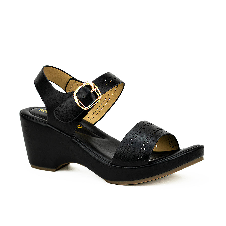 Mario D' Boro Women's Wedge Sandals Lv 22342 Beige/Black