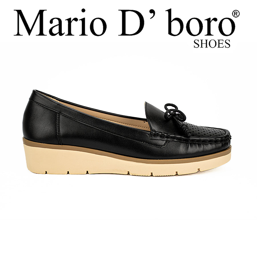 Mario D' Boro Women's Flat Shoes Lw 23301 Black/Off White