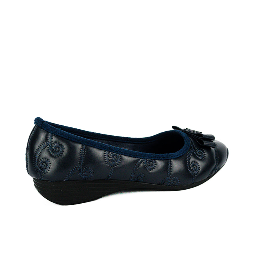 Mario D' Boro Women's Ballet Flats LX 26287 Navy Blue/Taupe C49