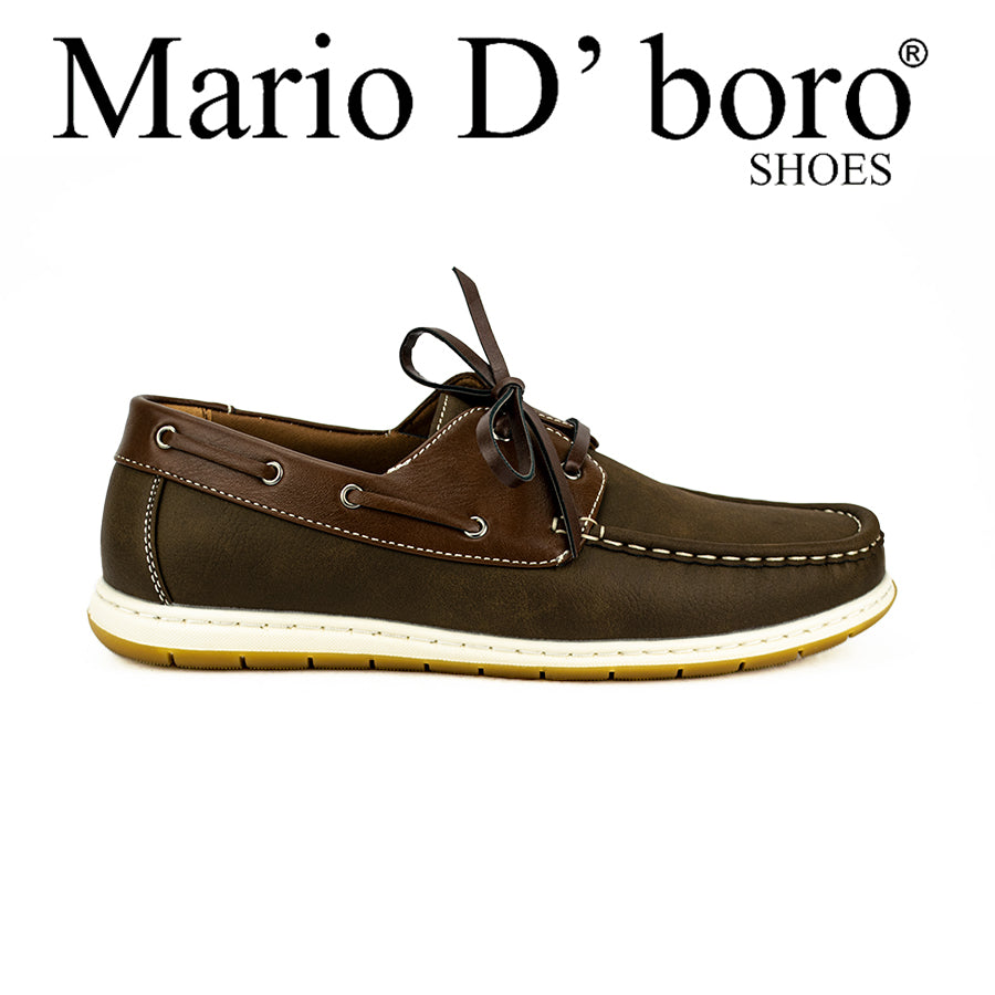 Mario D' Boro Men's Casual Boat Shoes Mw 22774 Dark Brown