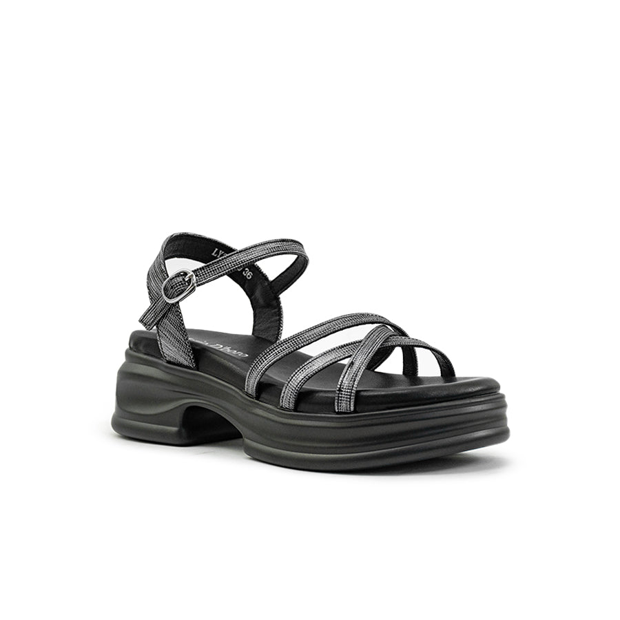 Mario D' boro Women's Heeled Sandals LY 28210 - White / Black C89