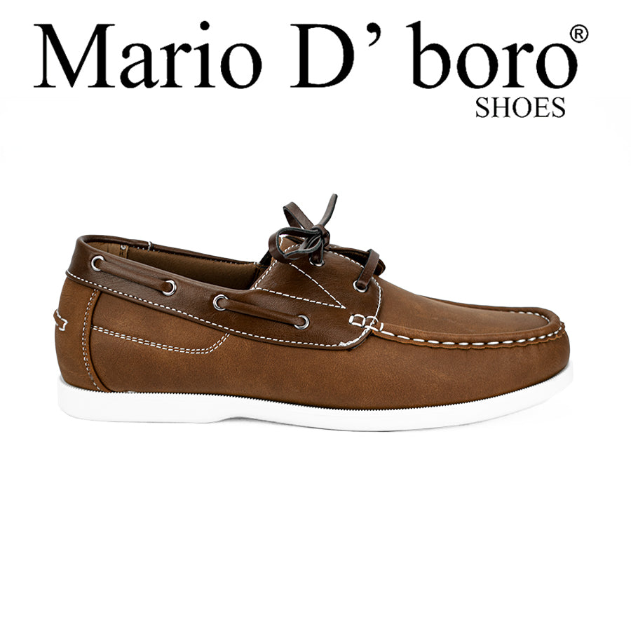 Mario D' Boro Men's Casual Boat Shoes Mw 22772 Black/Brown