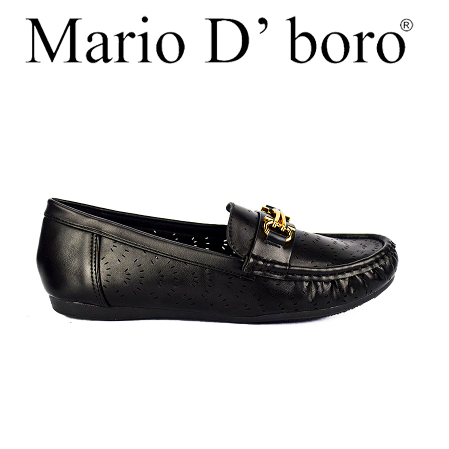 Mario D' Boro Women's Loafers LX 25674 Black/Bone C49