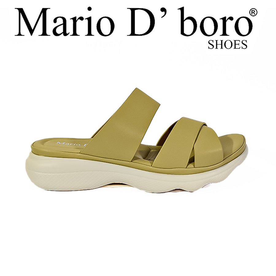 Mario D' Boro Women's Flat Sandals LX 26574 Black/Bone C52