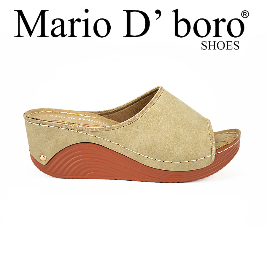 Mario D' Boro Women's Wedge Sandals Lw 22410 Black/Taupe