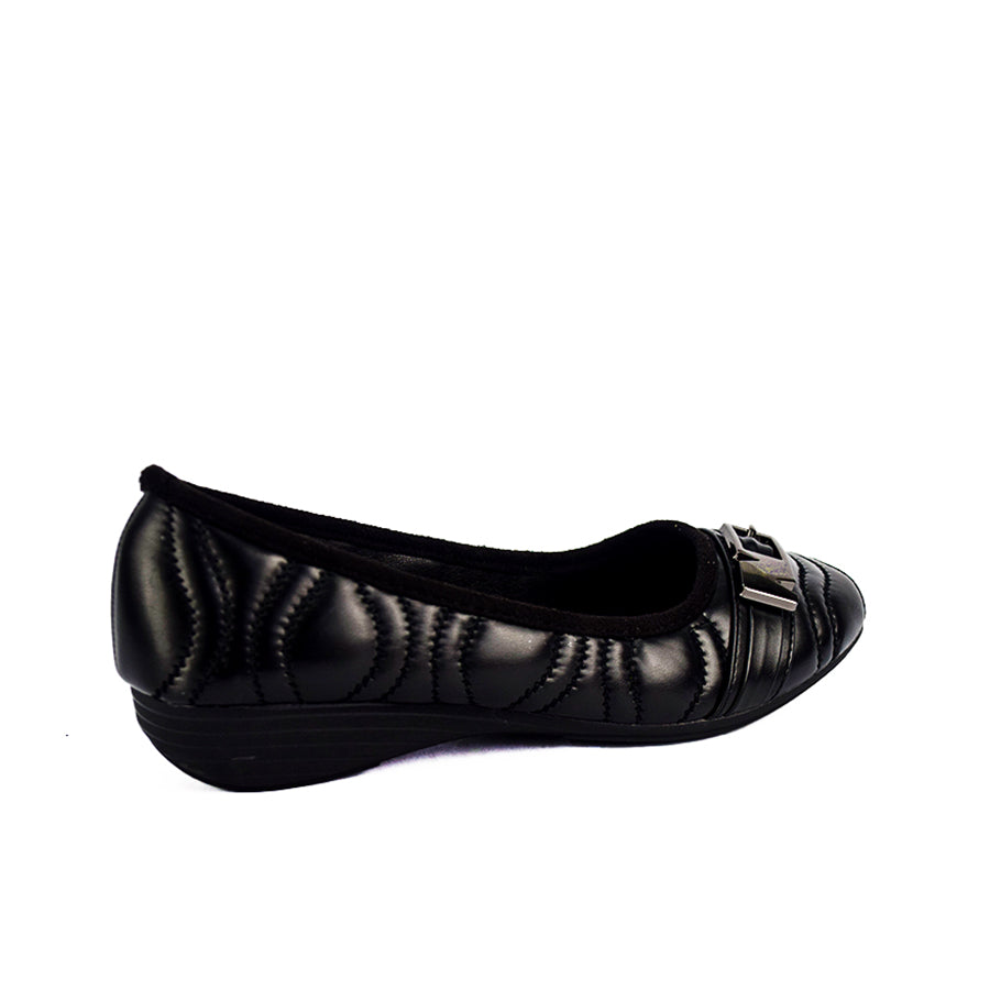 Mario D' Boro Women's Ballet Flats LX 26284 Black and Gun Metal C49