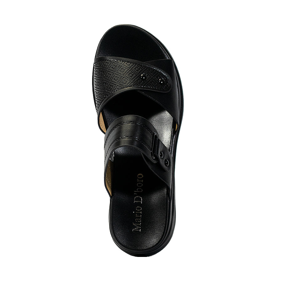 Mario D' Boro Women's Flat Sandals LY 27142 Beige/Black C65