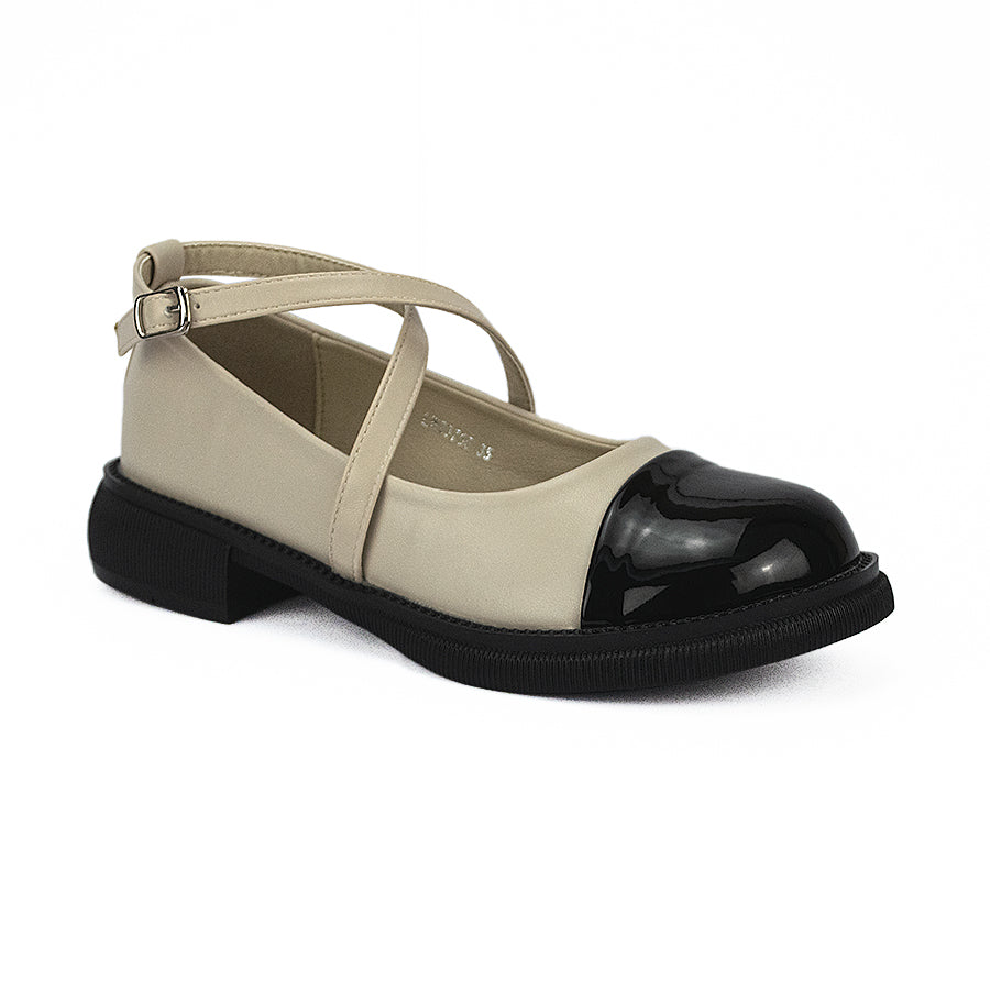 Mario D' Boro Women's Korean Flat Shoes LW 23755 Black/Beige C41