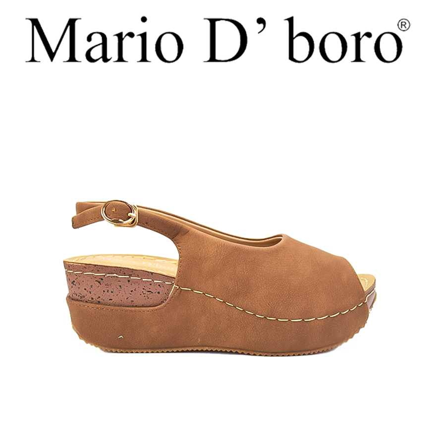 Mario D' Boro Women's Wedge Sandals LX 26318 Beige/Black/Brown C51