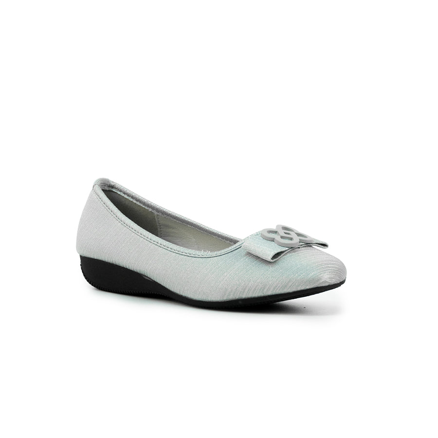 Mario D' boro LZ 27224 C102 Women's Elegant Ballet Flats with Decorative Buckle – Navy Blue / Silver, Low Wedge Style