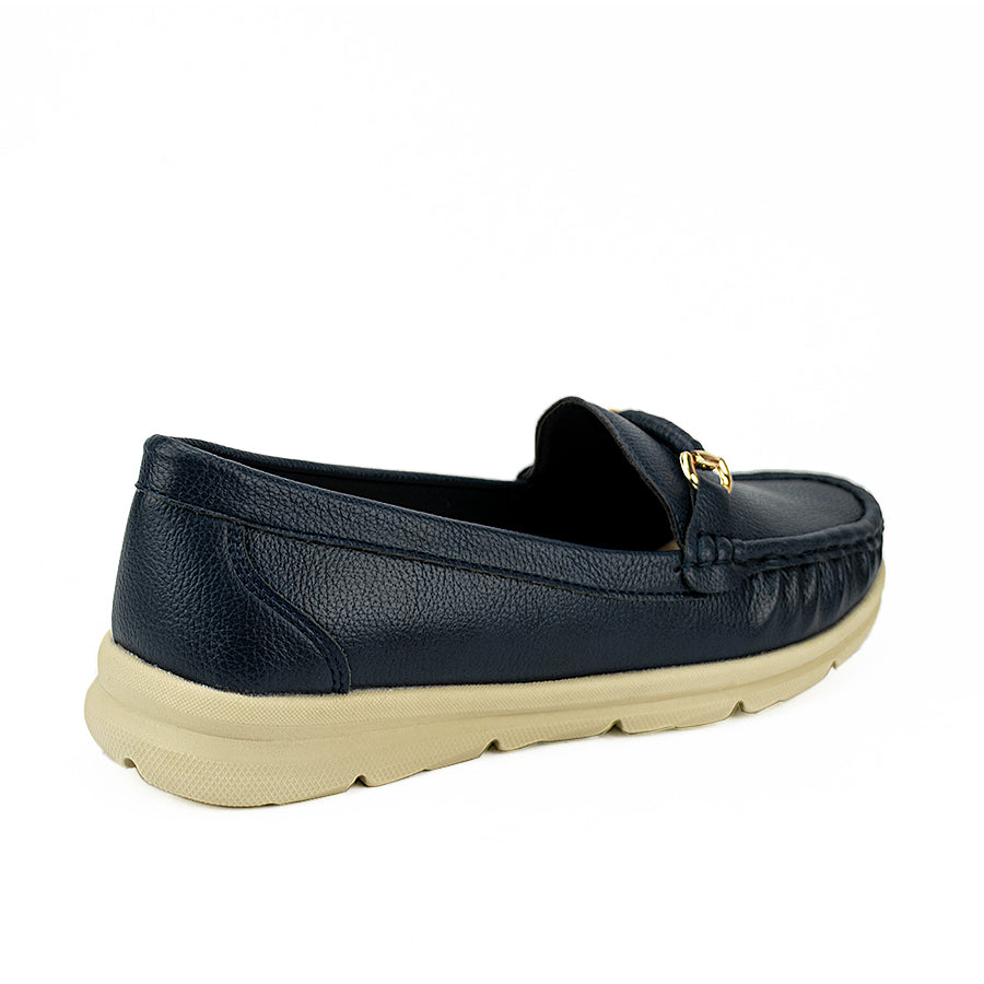 Mario D' Boro Women's Flat Lv 016 Navy Blue/Tan