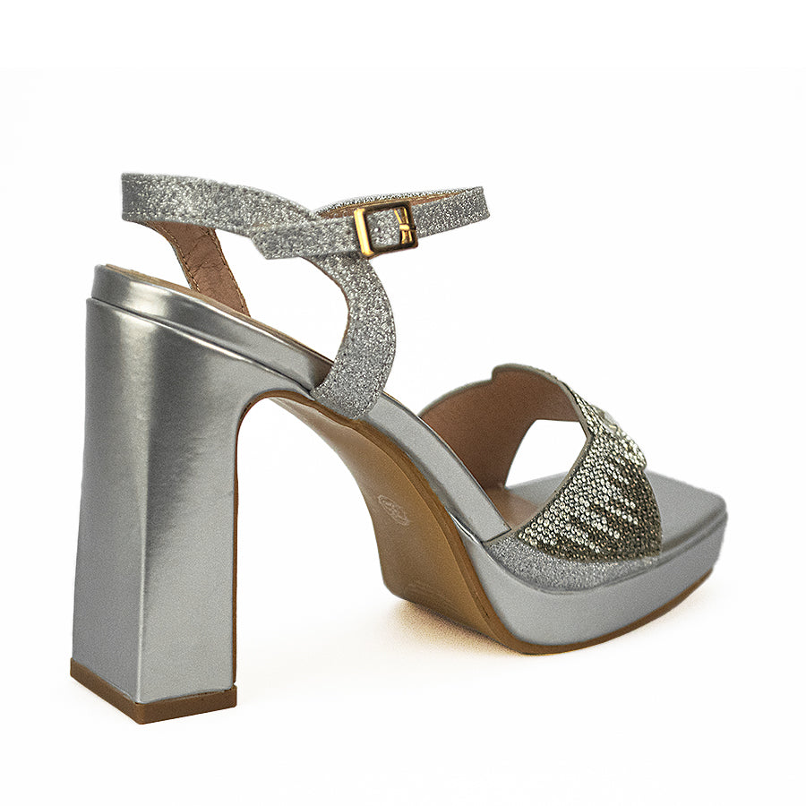 Mario D' Boro Women's Evening Sandals LW 25383 Silver Women C40