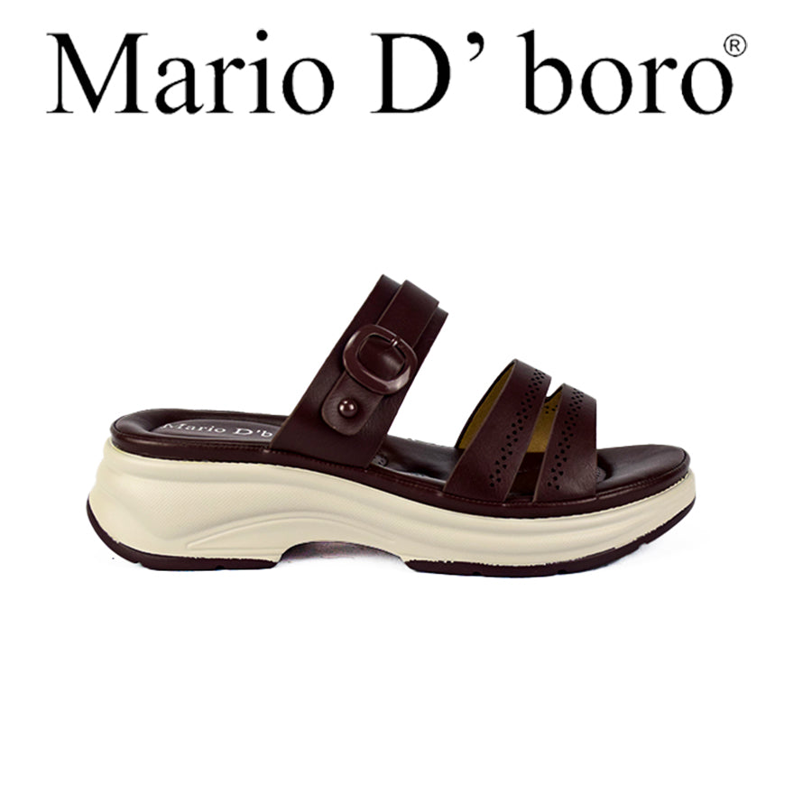 Mario D' Boro Women's Flat Sandals LX 24561 DarkBrown/Taupe C50