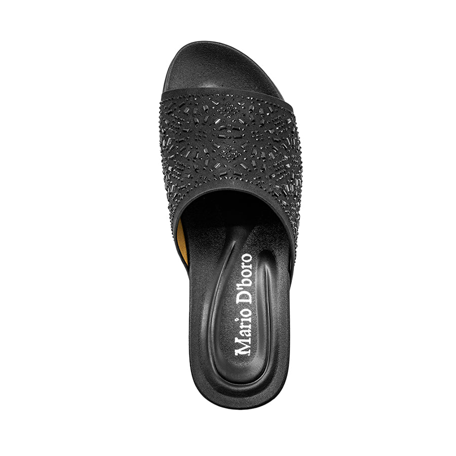 Mario D' Boro Women's Flat Sandals LY 28313 Black/Dark Brown C70