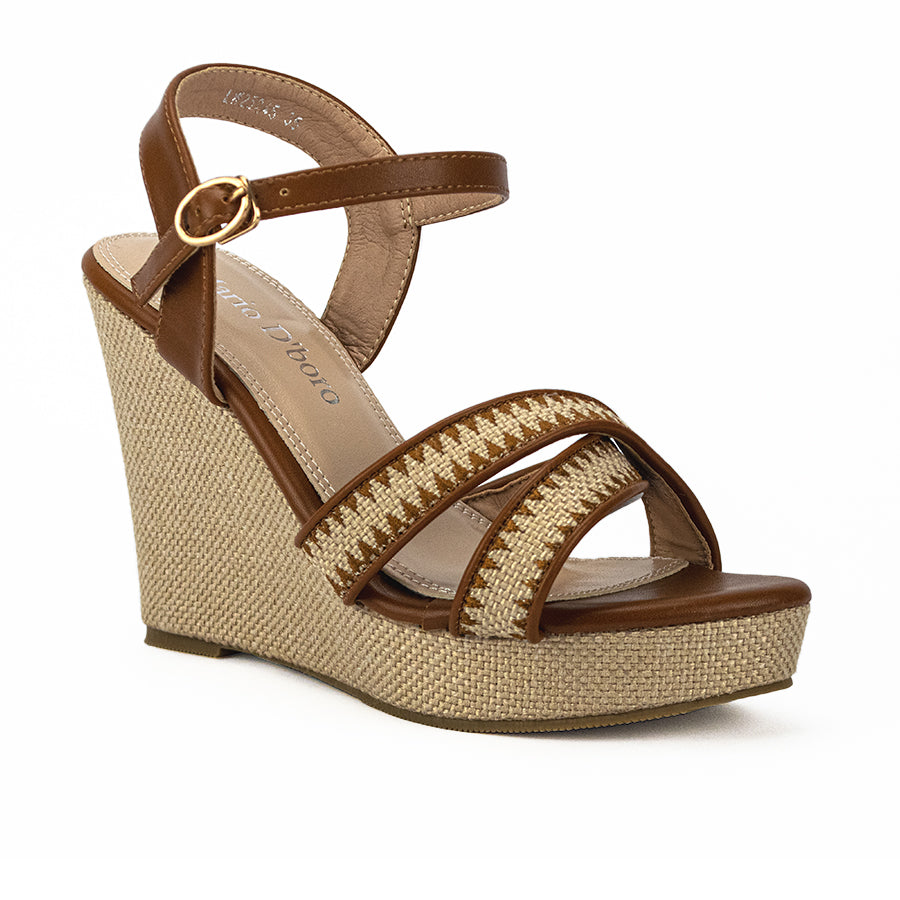 Mario D' Boro Women's Wedge Sandals LW 25245 Brown/Taupe C40