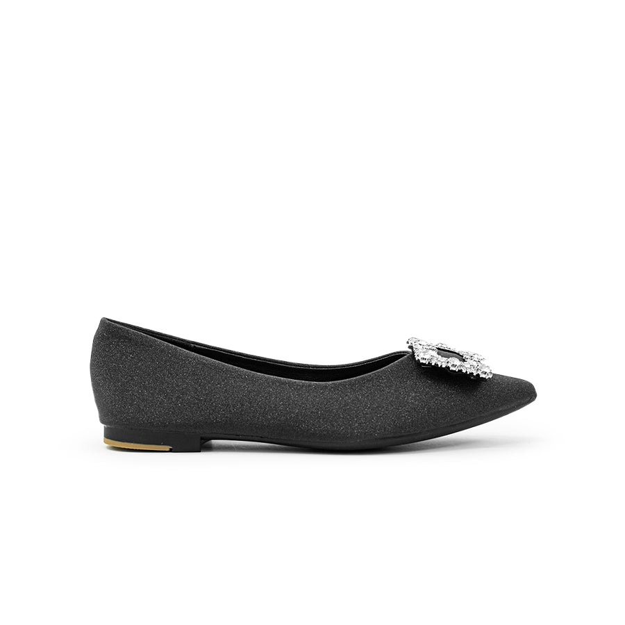 Mario D' boro Women's Ballet Flats LY 29255 Black / Silver C79