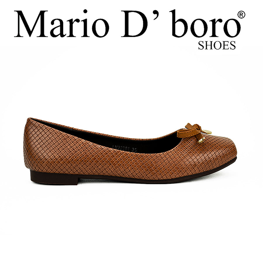 Mario D' Boro Women's Flat Shoes Lv 22281 Black/Tan
