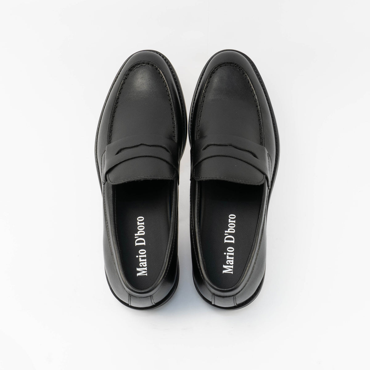 Mario D' boro Men's MZ 27524 C100 Black / Dark Brown formal slip-on shoes with low heel and classic design. Suitable for formal
