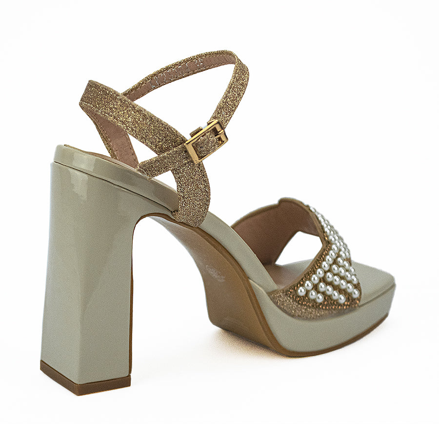 Mario D' Boro Women's Evening Sandals LW 25384 Bone C40