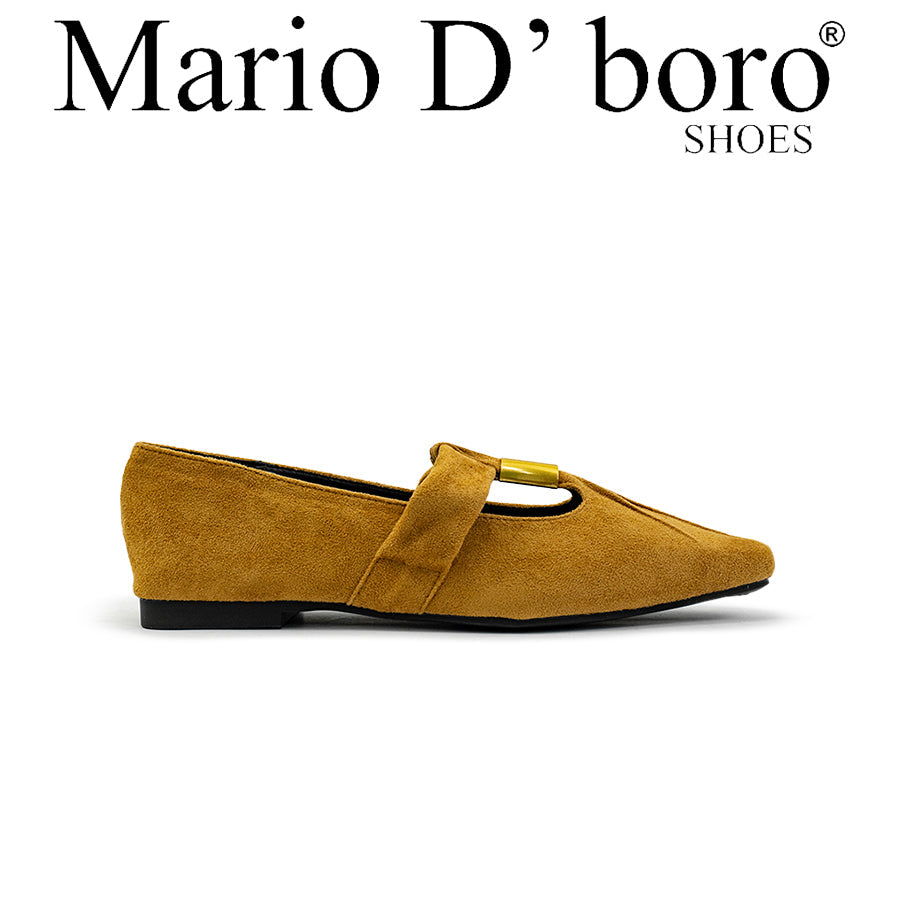 Mario D' boro Women's Ballet Flats LY 29670 - Black / Tan C86