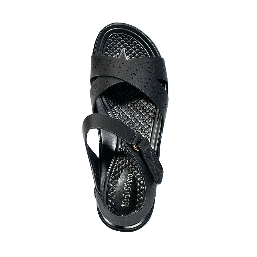 Mario D' Boro Women's Flat Sandals LY 27297 Beige/Black C65