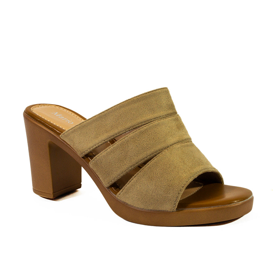 Mario D' Boro Women's Heeled Sandals LX 26538 Beige/Black C61