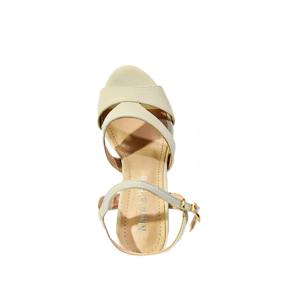 Mario D' Boro Women's Heeled Sandals LX 26562 Bone/Brown C52