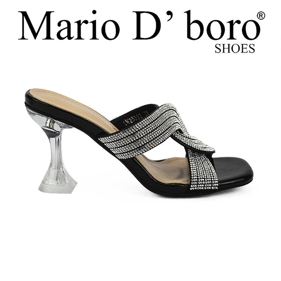 Mario D' Boro Women's Evening Sandals LW 25333 Black/Old Rose  C40