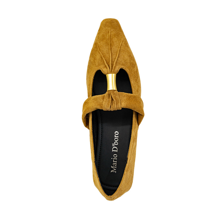 Mario D' boro Women's Ballet Flats LY 29670 - Black / Tan C86