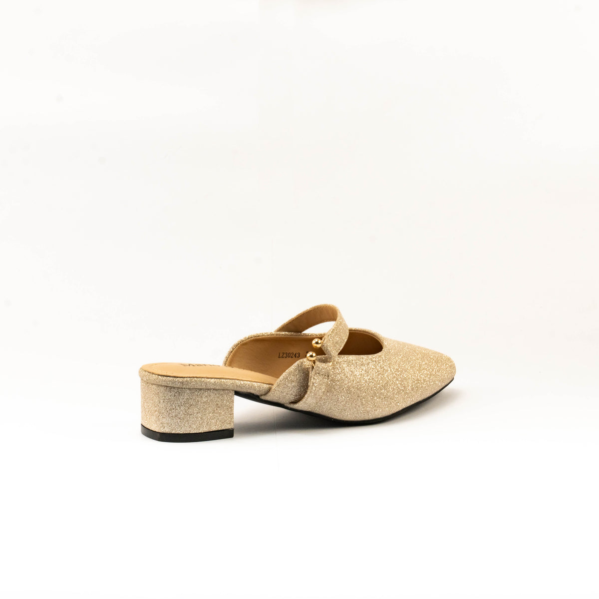 Mario D' boro Women's LZ 30243 C99 Gold /Silver glitter evening sandals with block heel and strap.