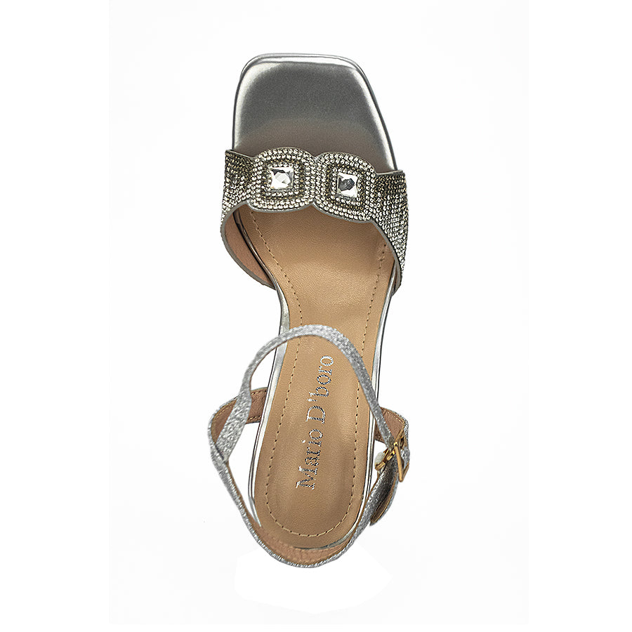 Mario D' Boro Women's Evening Sandals LW 25383 Silver Women C40