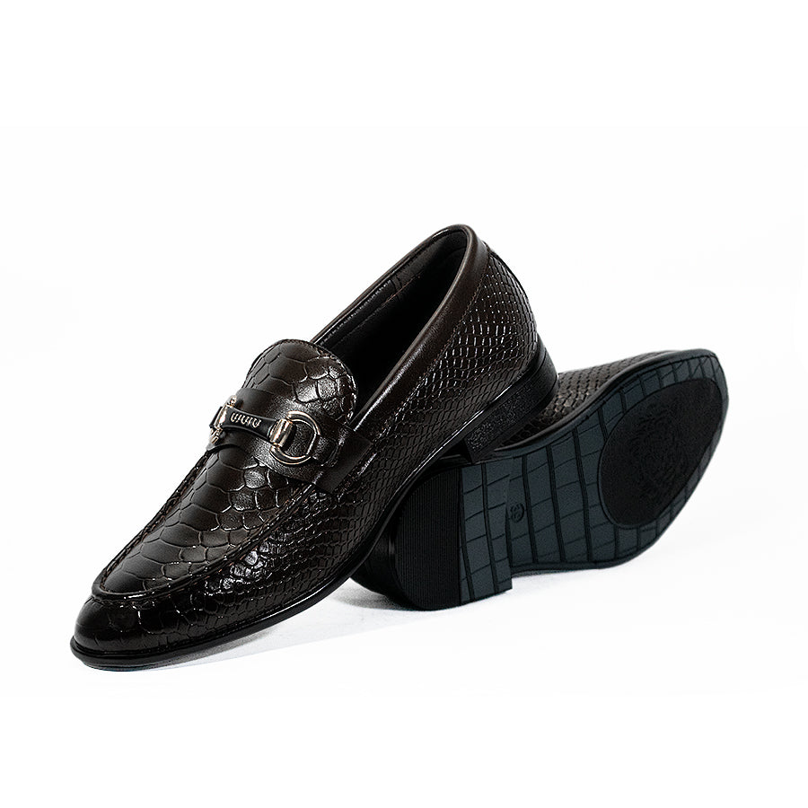 Mario D' Boro Men's Formal Slip On MY 25842 Black/Dark Brown C64