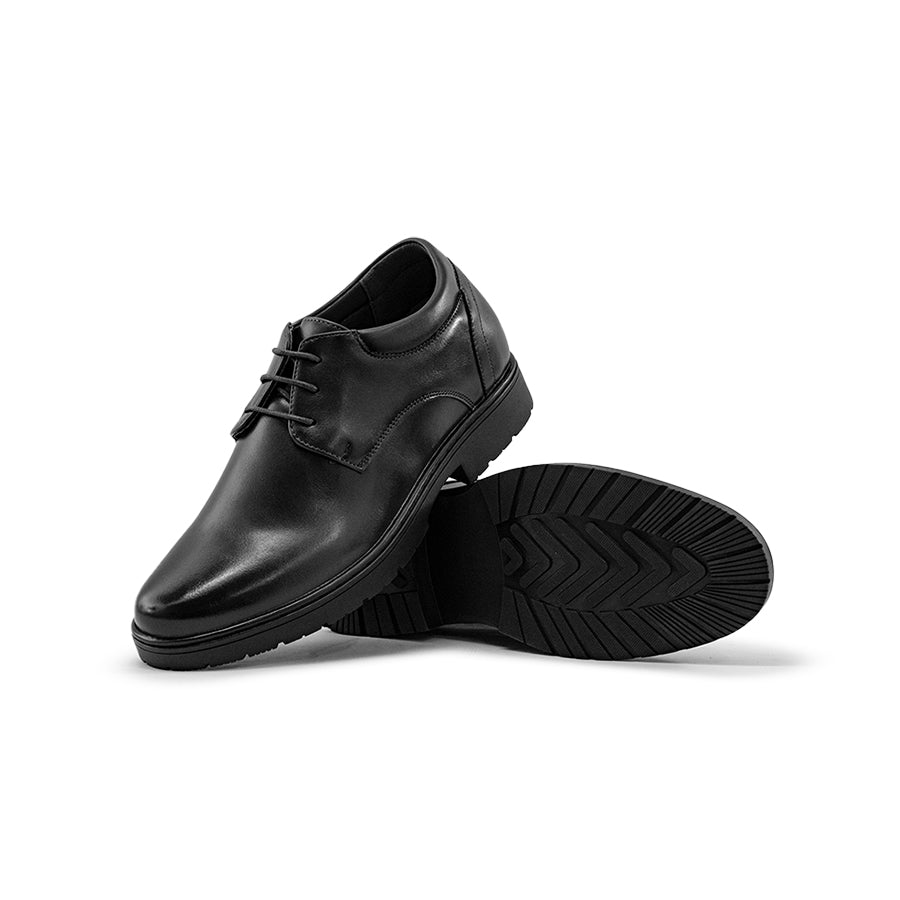 Mario D' boro Men's Formal MZ 27082 C95 Black / Brown leather dress shoe with lace-up design and rubber sole. Suitable for formal occasions.