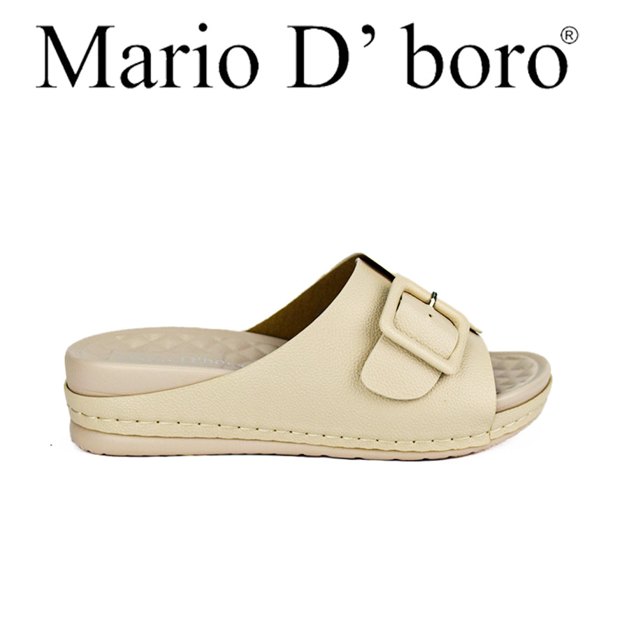 Mario D' Boro Women's Flat Sandals LX 26063 Bone/Taupe C49