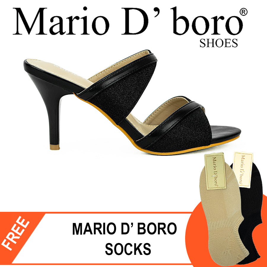 Mario D' Boro Women's Heeled Sandals Lv 22515 Black/Old Rose