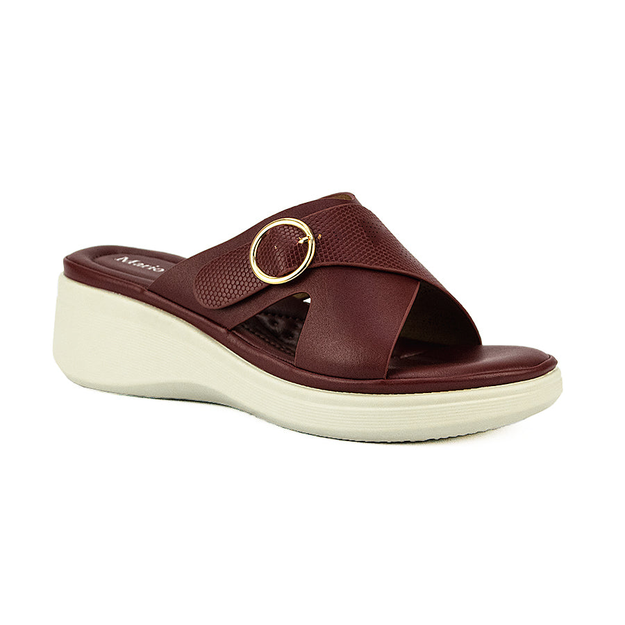 Mario D' Boro Women's Wedge Sandals LW 25742 Gray/Maroon C46