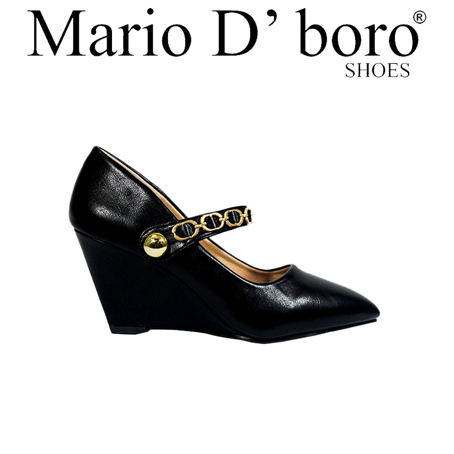 Mario D' Boro Women's Wedge Sandals LY 28302 Black/Taupe C67