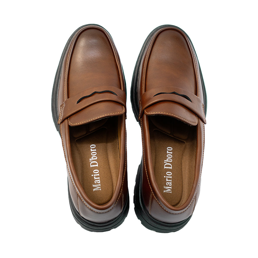 Mario D' Boro Men's Formal Slip On MY 26044 Black/Dark Brown C69