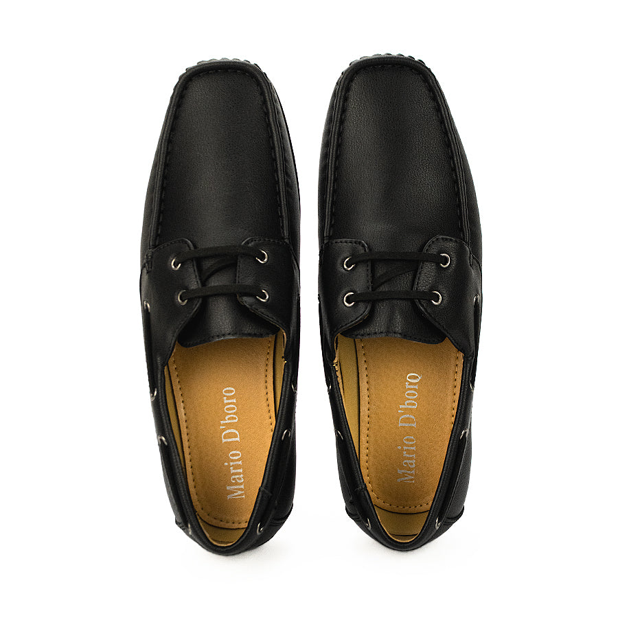 Mario D' Boro Men's Casual Boat Shoes MW 23691 Black C35