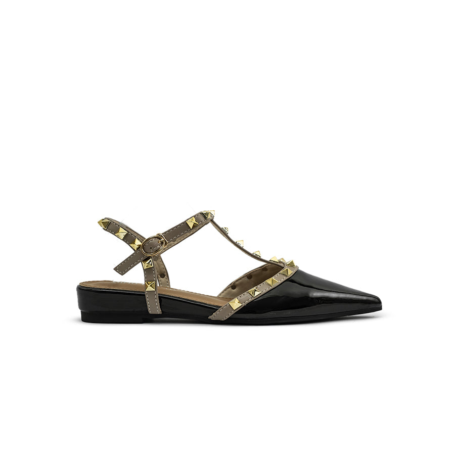 Women's Flat Sandals LY 28828 Beige/Black C74