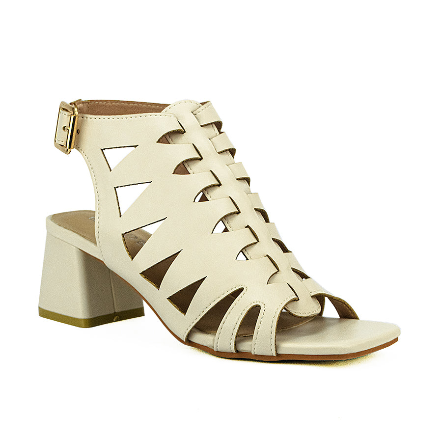 Mario D' Boro Women's Heeled Sandals LW 26043 Bone/Dark Brown C44