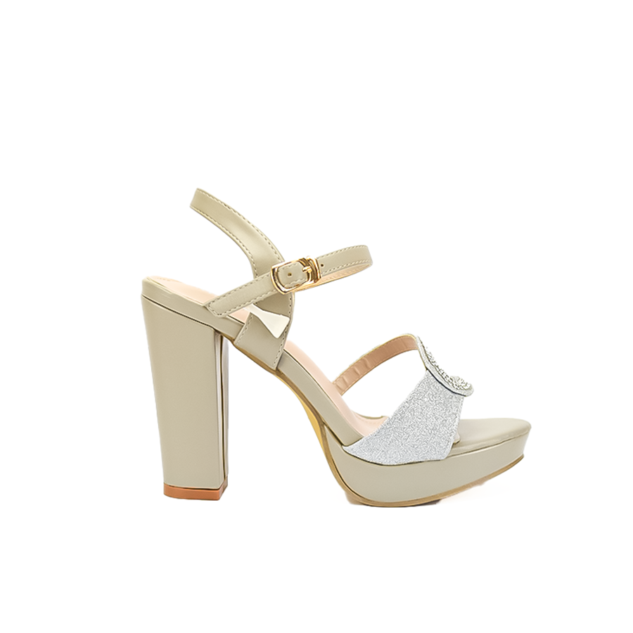 Mario D' Boro Women's Heeled Sandals LX 27025 Beige/Light Gray C51